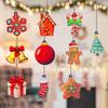 Christmas Window Hanging Decoration Wooden Christmas Tree Pendant Decoration Supplies Hanging Creative Snowflake Gift Pendant