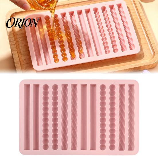 Nonstick Candy Making Tool Silicone Chocolate Rod Mold, 12 Cavity Non-stick Baking Tray, Heat Resistant Pretzel Bar Tray Flexible Strip Mold for Oven