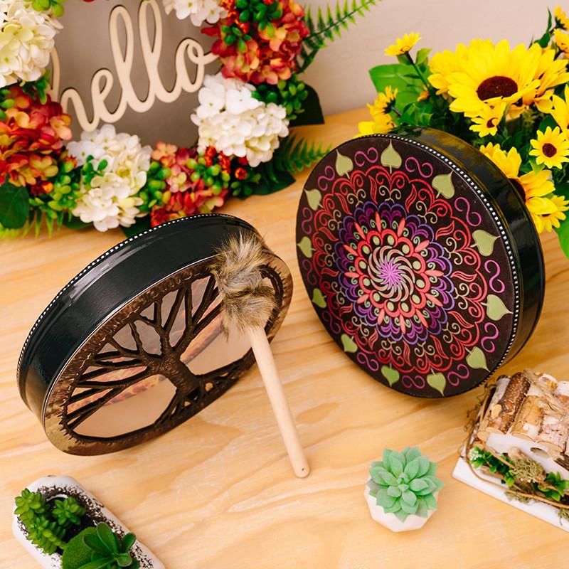 Drum Charming Bohemian Decorative Instrument With Sticks Ideal For Creating Memorable Vibes Festival
