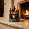 Gothic Style Table Centerpiece 3D Printed Medieval Castle Candle Holder Dark Decorative Holder for Fireplace Candlestick Fantasy Ornament Halloween