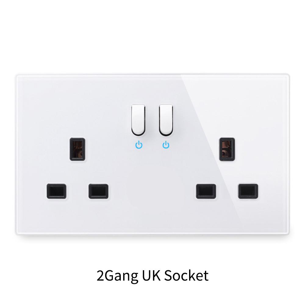 146 Piano Key Reset Switch Tempered Glass Panel 2Gang UN Multifunctional 3-hole Combination Office Hotel Home Villa Decoration