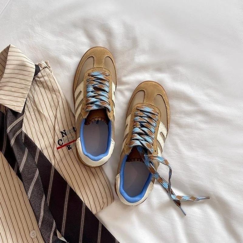 Fashion Genuine Leather Retro Shoes for Women 2024 New Breathable Flat-soled Sports and Casual Lace-up Sneakers with Trendy Shoes