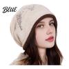 Soft Polyester Warm Knit Cap Hat Retro Winter Slouchy Hat Women Jacquard Star Rolled Autumn