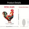 Acrylic Rooster Ornament for Home or Office Decor