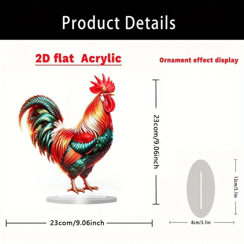 Acrylic Rooster Ornament for Home or Office Decor