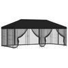 Paviljoen met Zijwanden 6 x 3 m Zwart Polyester en Staal