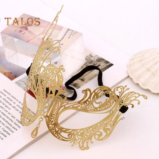 Masquerade Face Cushion Mardi Gras Masque Costume Metal Rhinestone Halloween Cosplay Eye Cushion for Carnival Stage Party Favors