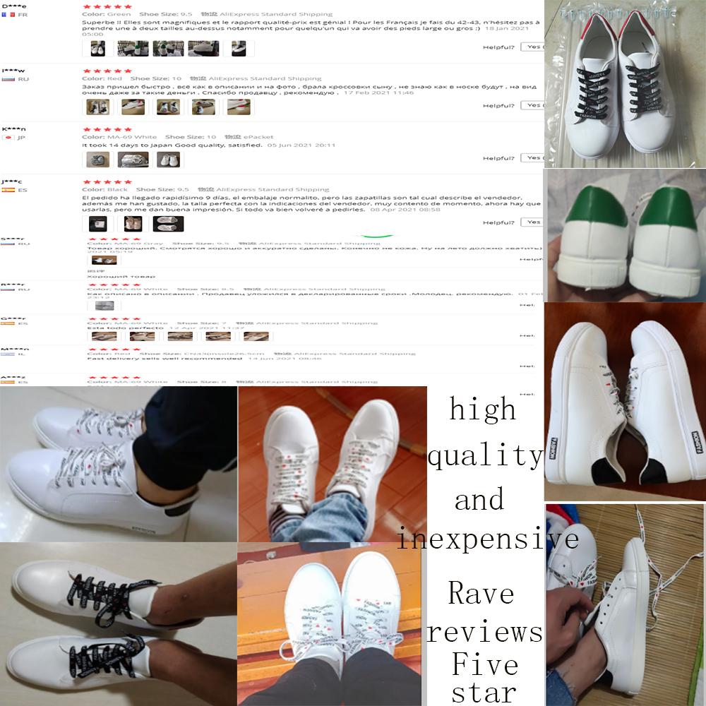 2024 White Color Sneakers Non-slip Men Shoes Spring Autumn New Leather Breathable Outdoor Shoes Men Sneakers Flats Man Trainers