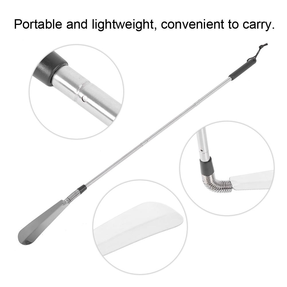 Telescopic Spring Shoe Horn Shoe Accessory Stainless Steel Shoe Lifter for Elderly People