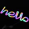 Decorative Night Light 5V LED Neon Sign Light 1W USB or Battery Powered Neon Light Hello Letters LED Neon Light Store