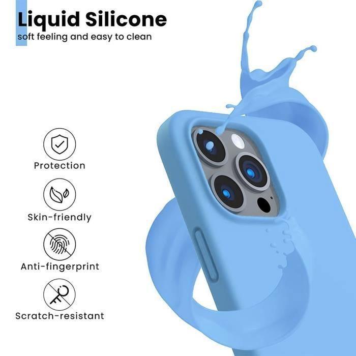 Protective Case - E.F.CONNECTION - for iPhone 14 Pro Max - Flexible - Anti-slip - 2 Tempered Glasses