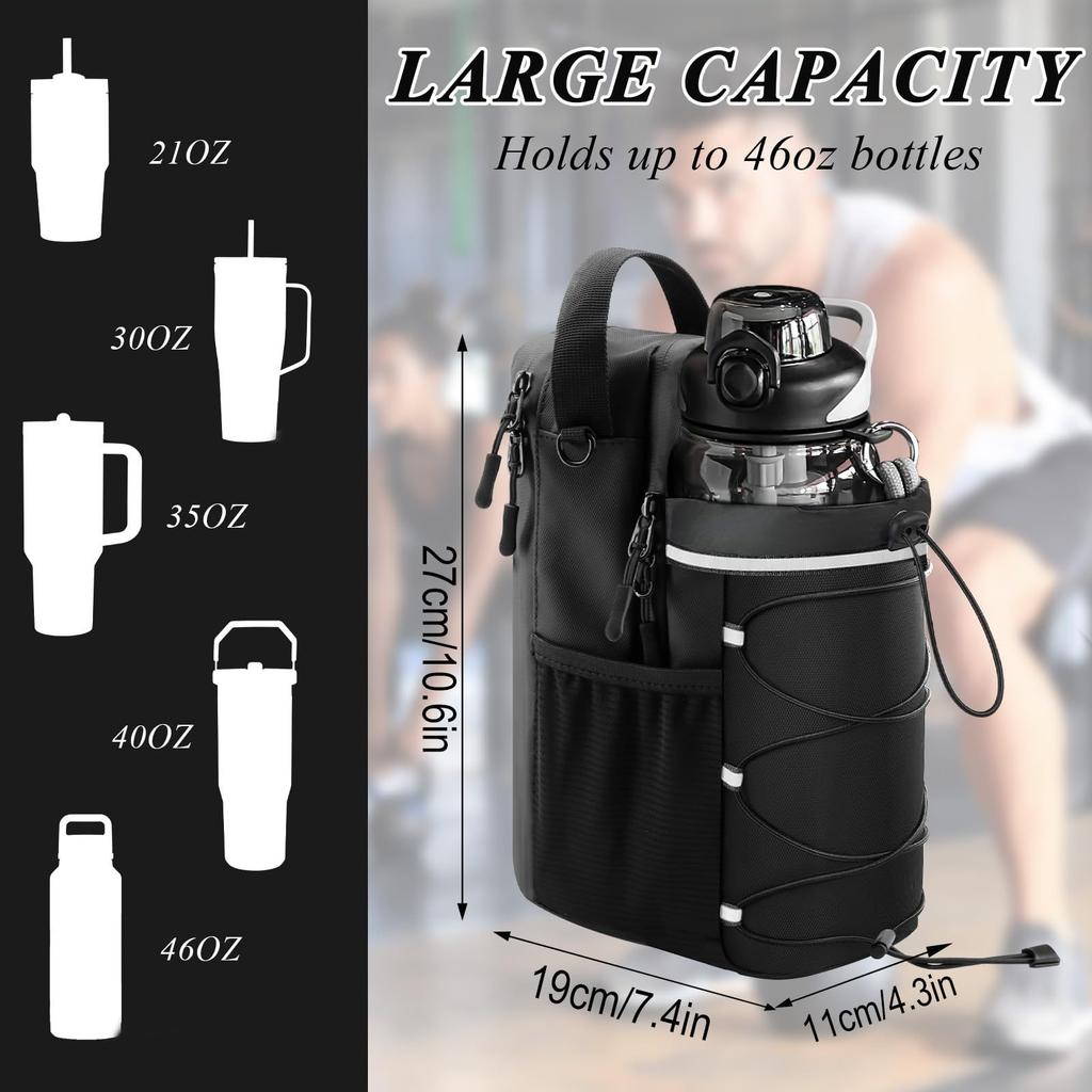 Magnetisk Gymväska Stor Kapacitet Magnetisk Bärväska Med Fick för Telefon Bärbar Fitness Vattenflaska Pouch Tillbehörsorganisatör