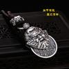 Vintage Chinese Zhong Kui Pendant Necklace Men Women Copper Charm With Leather Cord Retro Ethnic Style