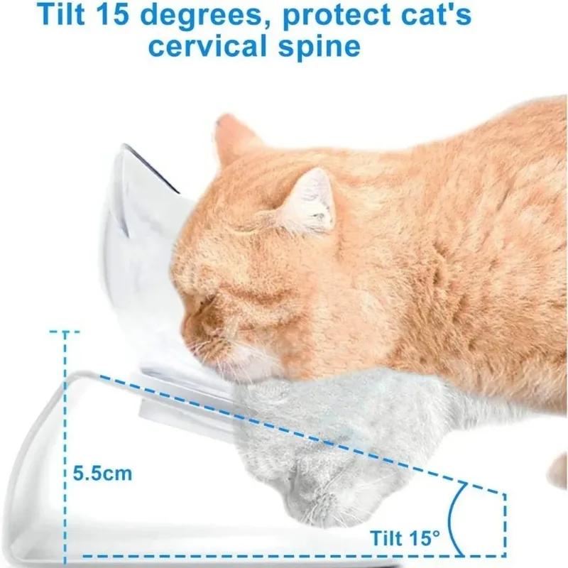 Cat Bowl Dog Bowl With Stand Double-layer Pet Feeding Cat Water Bowl Anti-slip Neck Guard Feeder Cat Food Container Pet Supplies