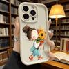 Cute Girl Holding Sunflower Bouquet Anti-Slip TPU Phone Case For Xiaomi Redmi Note 15 14 13 12 11 10 9 Pro Full Protective Cover