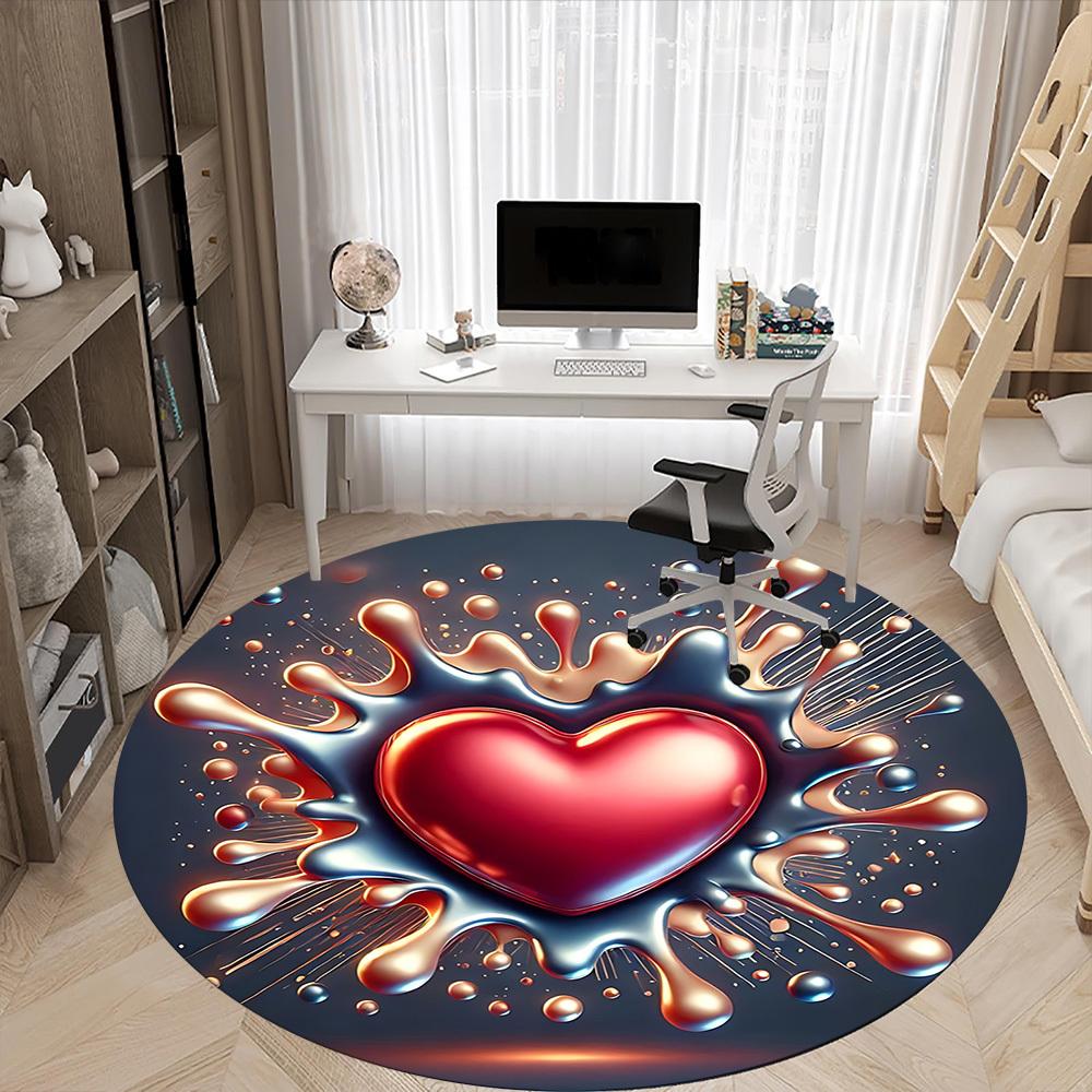 1pc Heart Splash Carpet for Office, Non-slip, Soft and Durable Office Rug, Perfect for Office Yy260128018