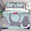 Kids Cartoon Elephant Duvet Cover Lovely Animal Theme Bedding Set Full For Girls Boys Kawaii Room Decor Microfiber Quilt Cover
