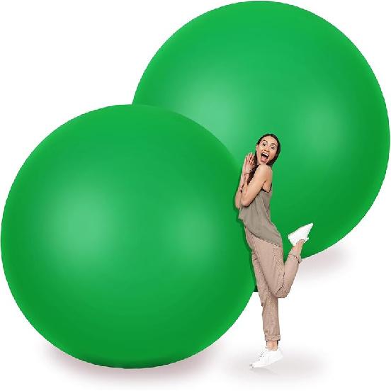 Leitee 2 Pcs 72 Inch Giant Balloons Round Latex Large Human Egg Jumbo Balloons Inflatable Air Decorations for Birthday Party Wedding Engagement(Red)