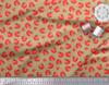 Soimoi Green Poly Crepe Fabric Tomato Vegetable Print Fabric by the metre 42 Inch