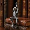 Small Statue for Bookshelf 3D Printed Gulu Sitting Statue, Resin Alien Figurine, Creative Figurine Edge Sculpture Home Office Desktop Ornament