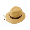 Oversized Rattan Men's Large Hat with Adjustable Straps for Resort Use