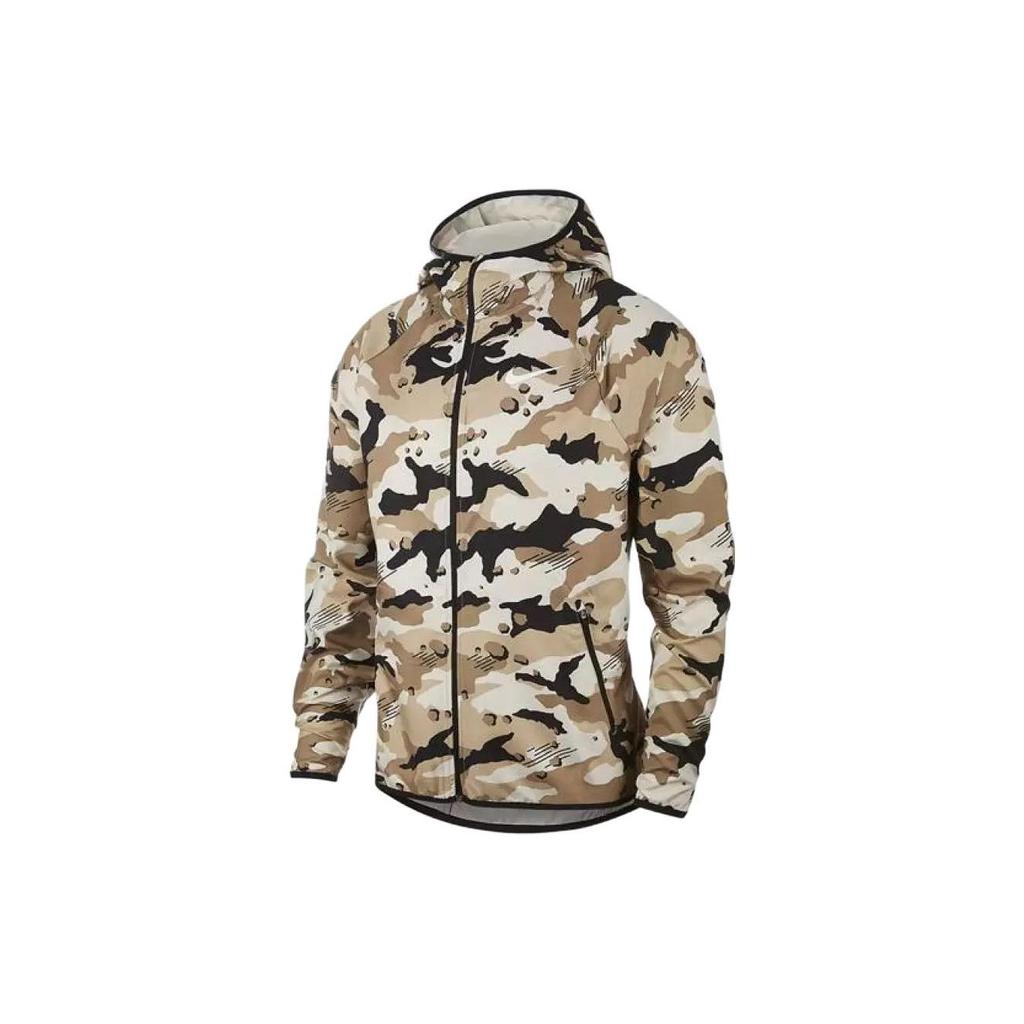 Nike Dri-Fit Camouflage Full-Print Zip Hooded Jacket Men Jackets Light-Brown AQ1150-008