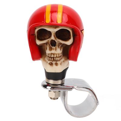 Totenkopf Lenkrad Selbstmordknauf Auto Power Griff Spinner für LKWs Traktoren Boote Rot