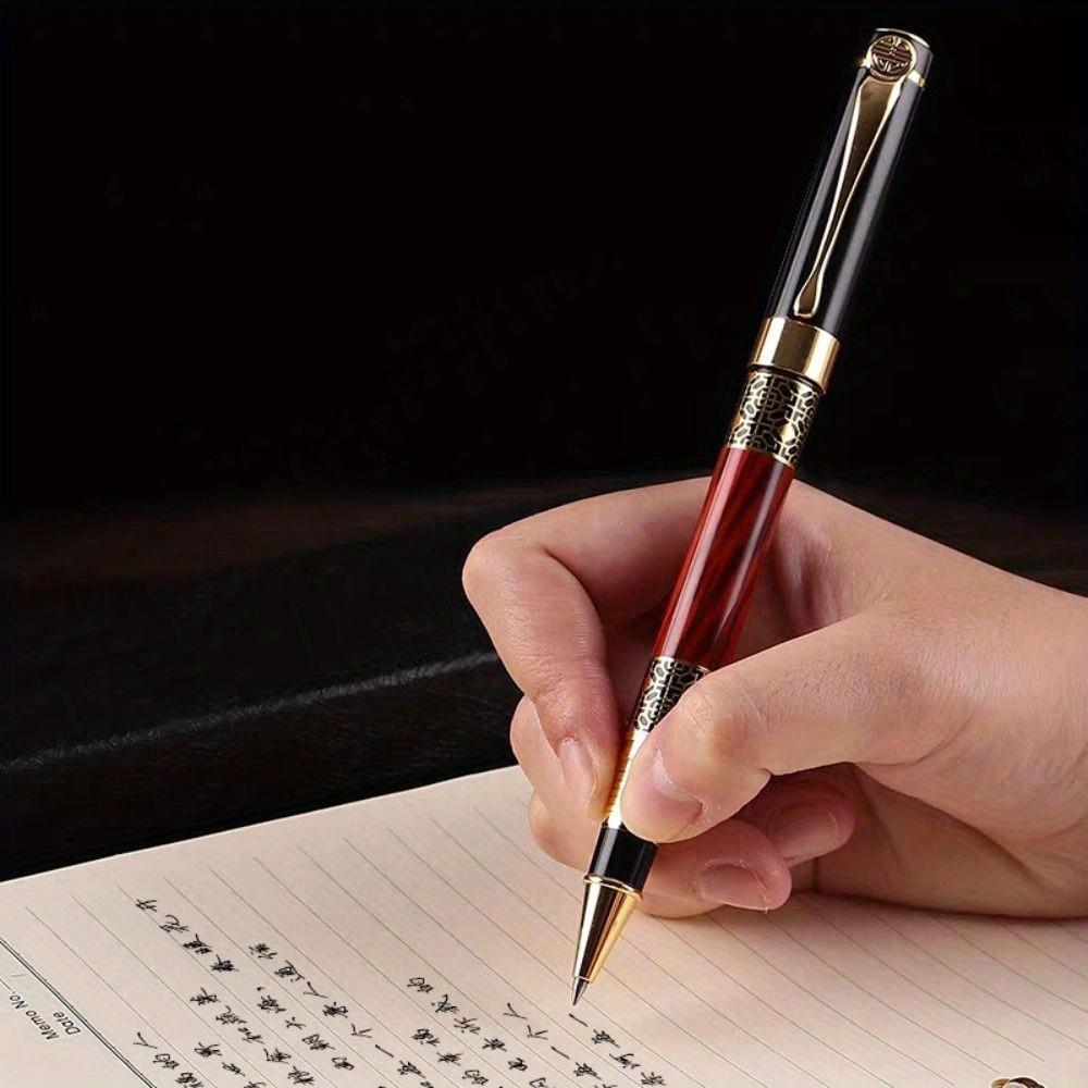 Luxury Metal Ballpoint Pen Business Signature Fountain Pen Student Gift Writing Tools Blue/Black Ink Gel Pen for School Office