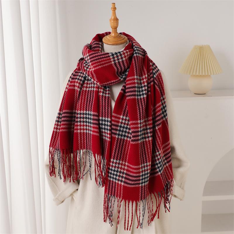 Maillard Style Sub-autumn and Winter Warm and Cold Scarf Shawl Commuting Versatile Couple Fringed Imitation Cashmere Scarf