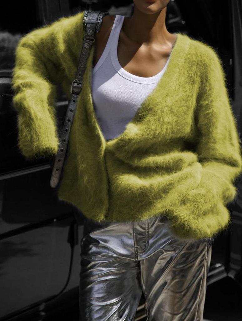 2025 Trending Women's Imitation Mink Cardigan - Loose, Soft, Long-Sleeved Knitted Sweater for Spring & Autumn