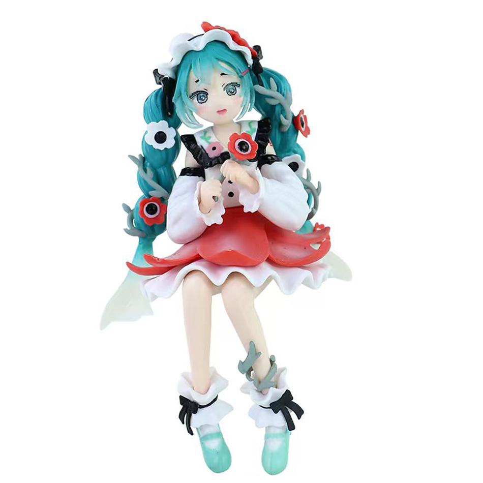 In Stock FuRyu Hatsune Miku Noodle Stopper Flower Fairy Series -Anemone Ver.- 14CM PVC Anime Action Figures Model Collection Toy