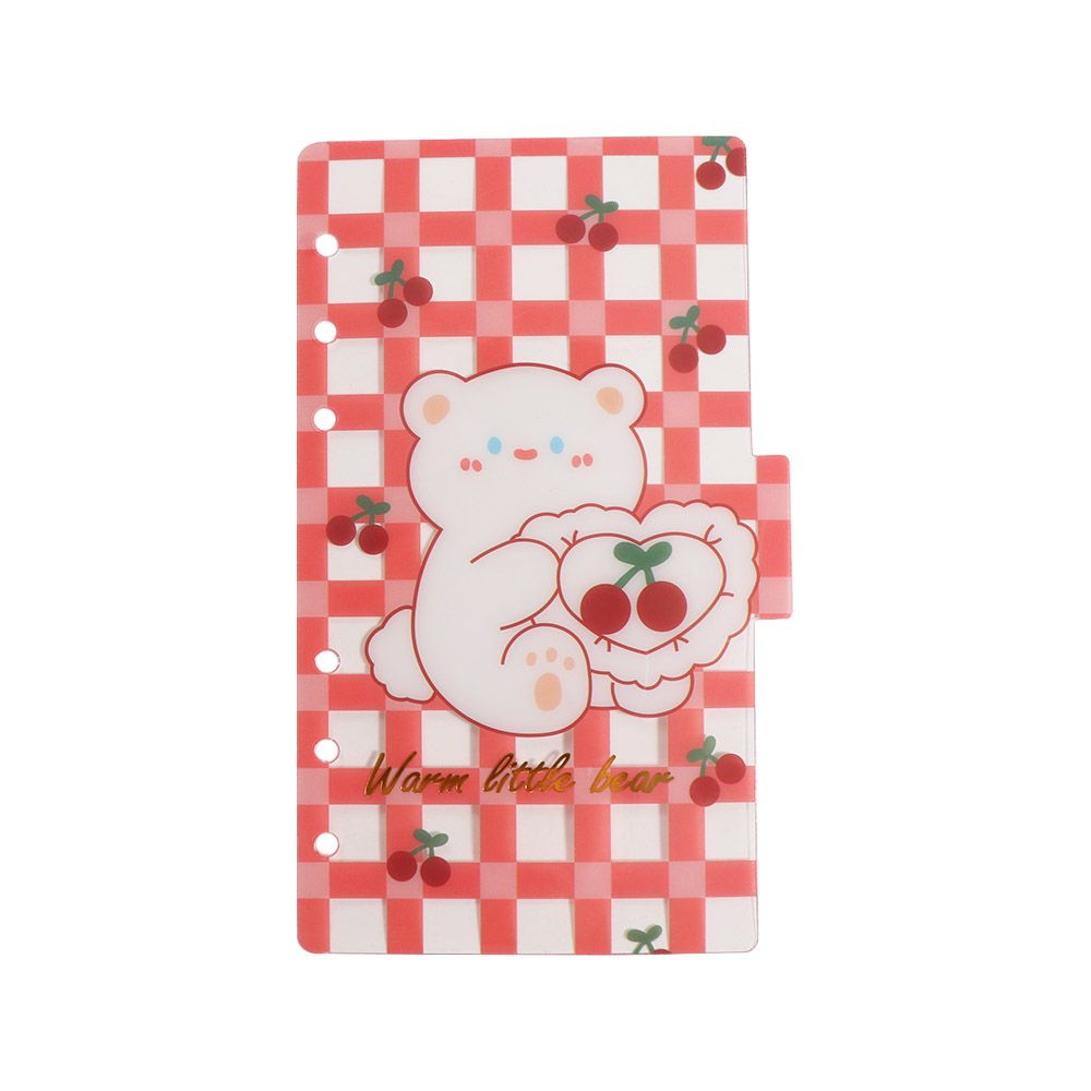 5Sheets A6 Loose-Leaf Notebook Refill Paper Cherry Flower Spiral Binder Divider Page Separator Index Binder Inner Page Bear