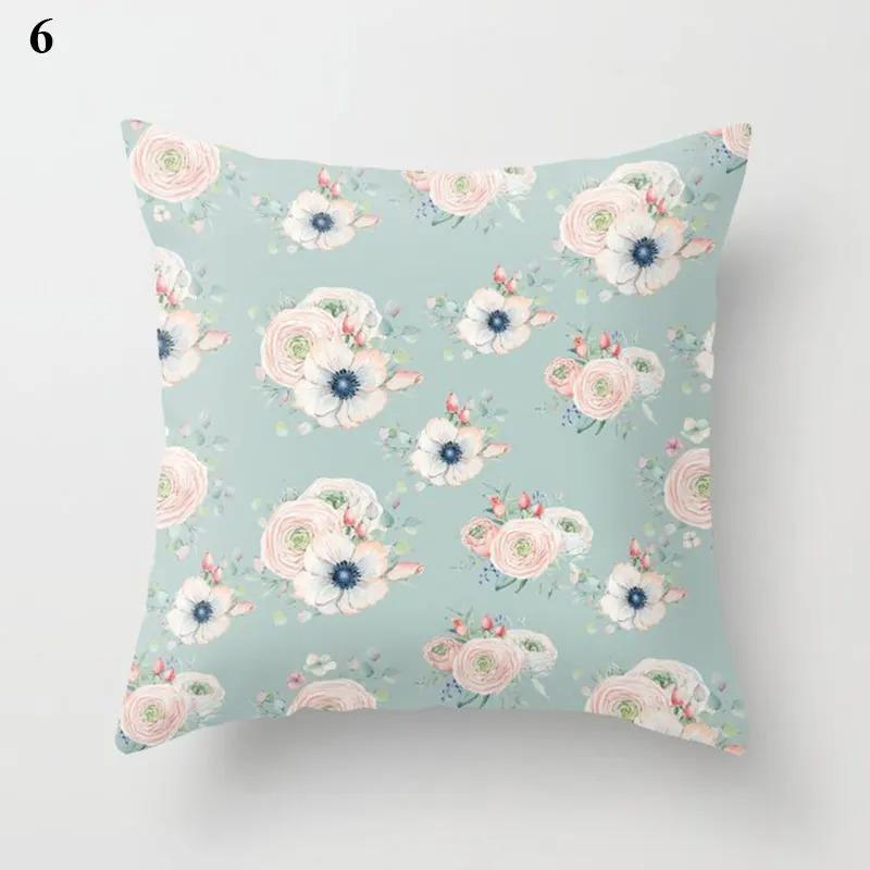 Mint Green Printed Decorative Pillowcase Office Living Room Car Ornaments Home Pillowcase