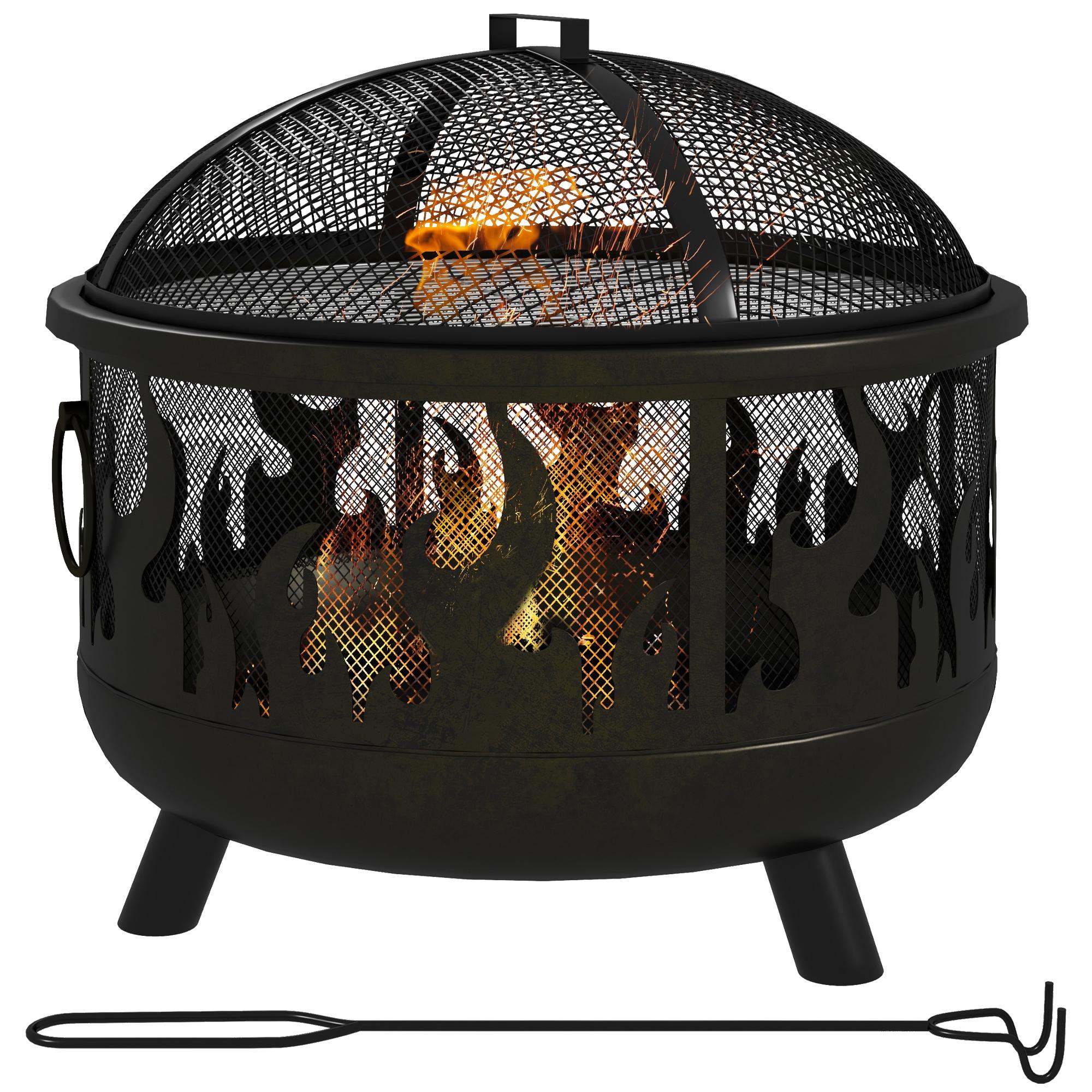 Steel Fire Pit BBQ, with Poker