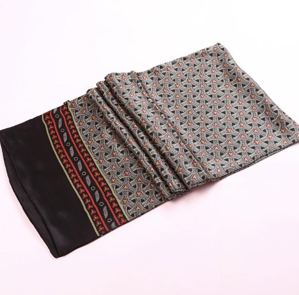 100% Natural Silk Double Layer Cravat Men's Silk Printed Long Scarf Premium Gift for Men 28x160cm