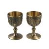Carving Pattern Castle Metal Wine Cup Handicrafts European Style Handmade Small Goblet Classical Carving Wine Glass Home Decor