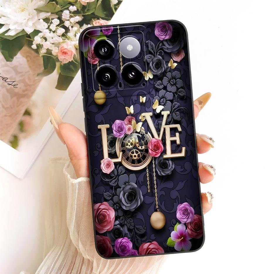 For Xiaomi Mi 14 Pro Case Cute Rabbit Cartoon Cover Shockproof Soft TPU Phone Case For Xiaomi 14 Pro Mi14 Pro 5G Back Cover Bags