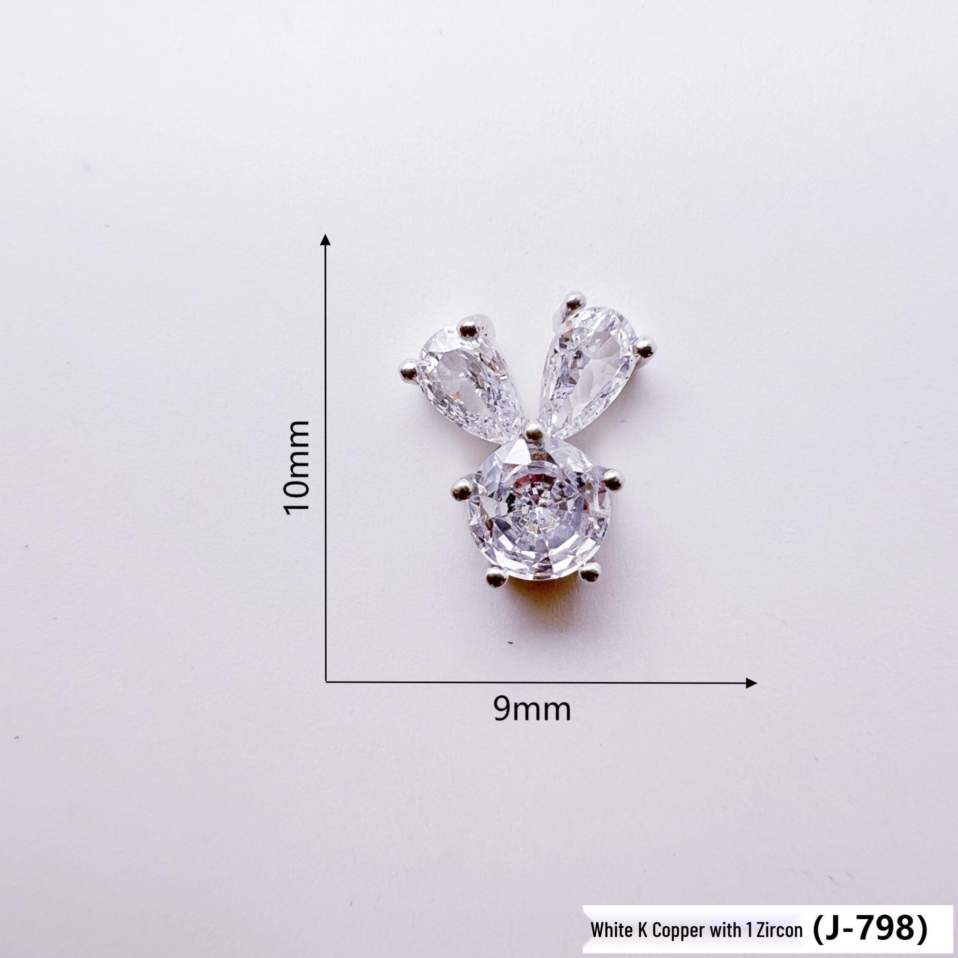 Influencer’s Glitter Bow & Heart Zircon Rhinestone Nail Art 3D Accessories