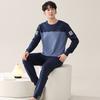 Pajamas Men'S Spring And Autumn Cotton Long Sleeves Long Pants Young And Young Large Size Cotton Casual Loungewear Set