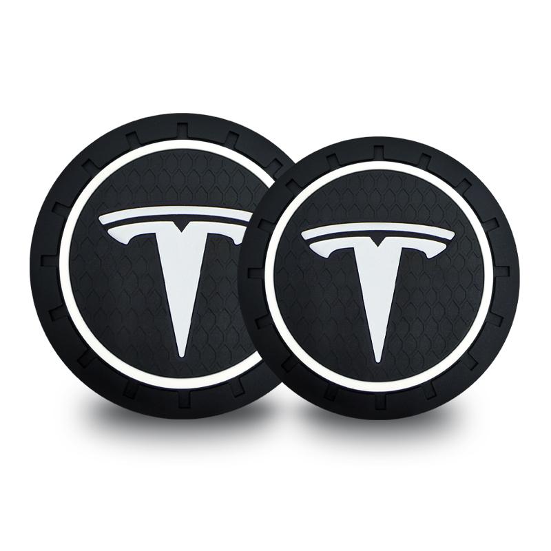 Car Cup Mat Anti-slip Bottle Holder Coasters Car Accessories For Tesla Model 3 Model S Model X Y Roadster Performance