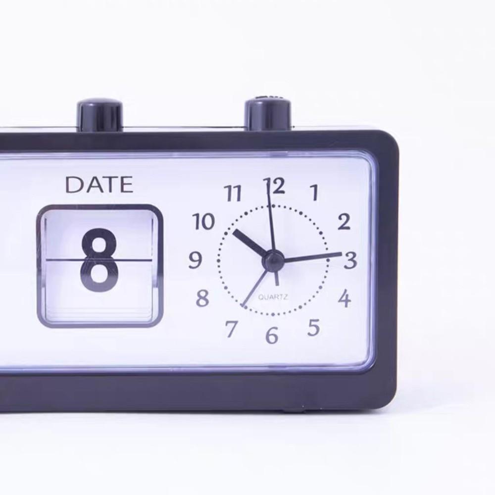 Date Week Manual Page-flipping Calendar Clock Electronic Table Clock Mechanical Alarm Clock  School