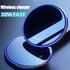 30W Wireless Charger For iPhone 15 14 13 12 11 Pro XS Max X 8 Ultra Slim Induction Fast Charging Pad For Samsung S23 S22 S21 S20