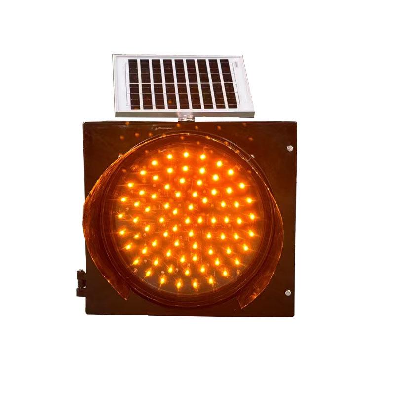 Yellow LED Sun-Powered 400mm Flashing Light with 300mm Red Slow Warning Strobe