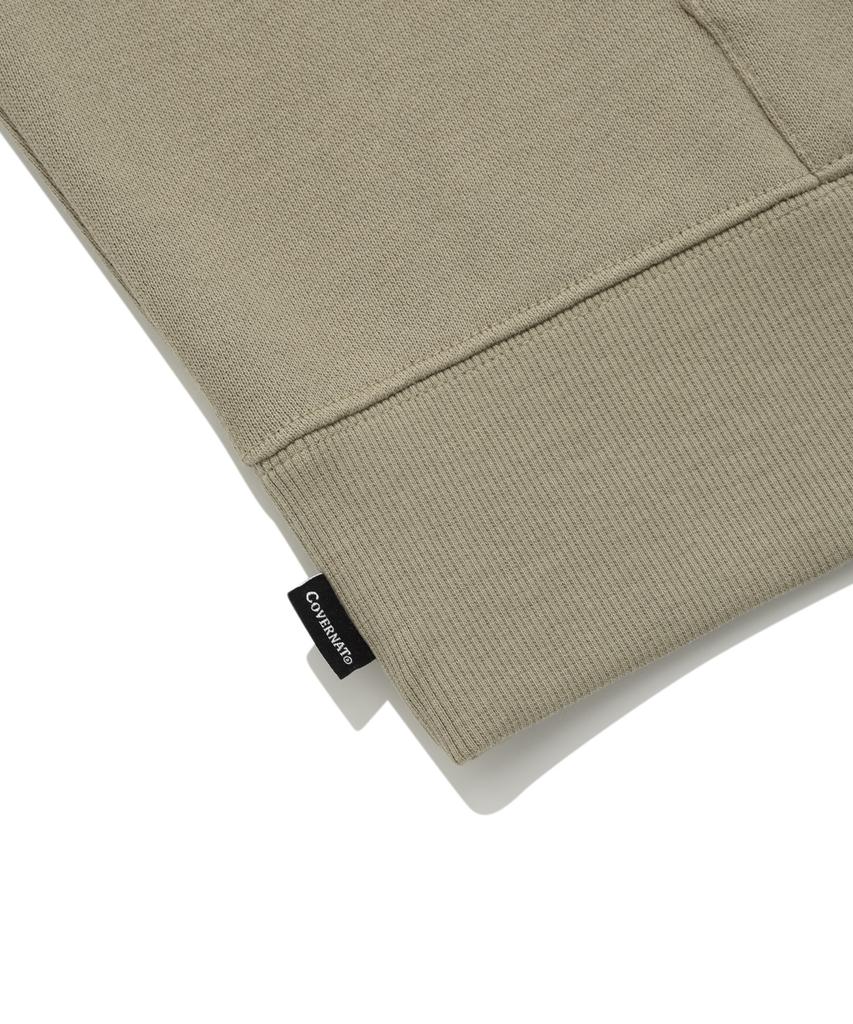Oversized Small Authentic Logo Hoodie Beige