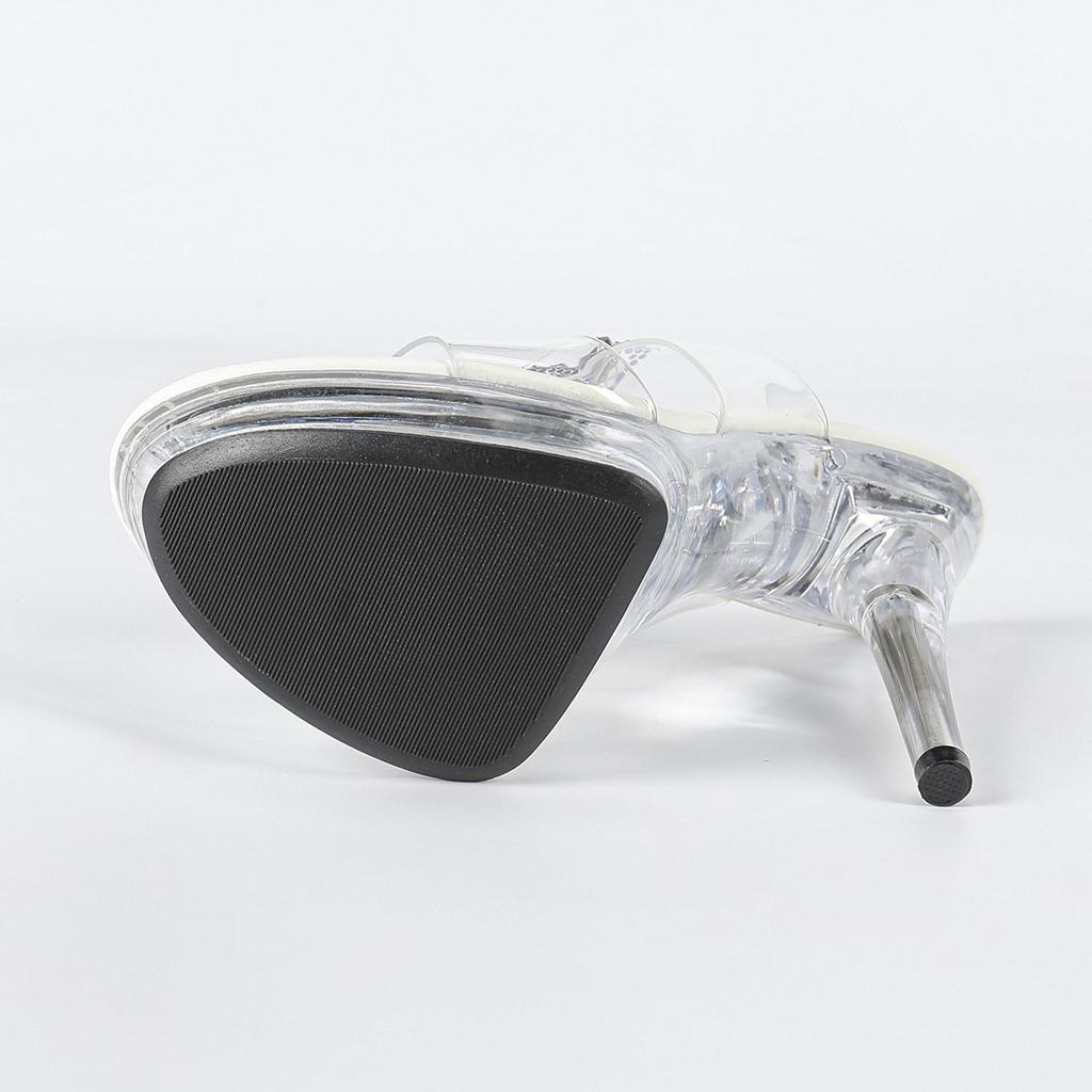 Rhinestone Sexy High Heel 13CM Thin Heel Waterproof Table Slippers Transparent Crystal Shoes Shoes Banquet High LFD-1099-Q22