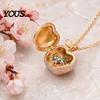 Durable Electroplated Pendant Openable Fruit Charm Necklace, Treasure Box with Mini Fine Detail Necklace Gift Figurine Inside, Elegant for
