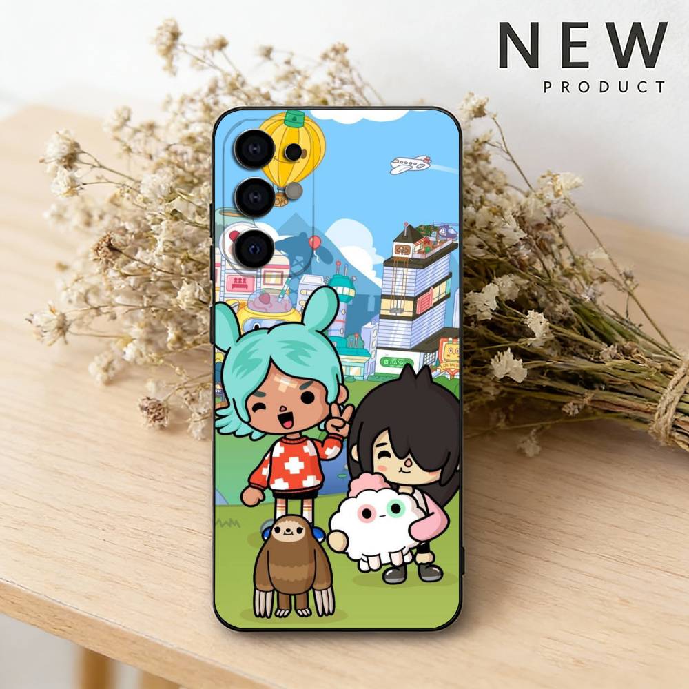 Game T-Toca Life World Phone Case For Samsung S26,25,24,23,22,30,21,10,9,Ultra,Plus,Lite Black Soft Case