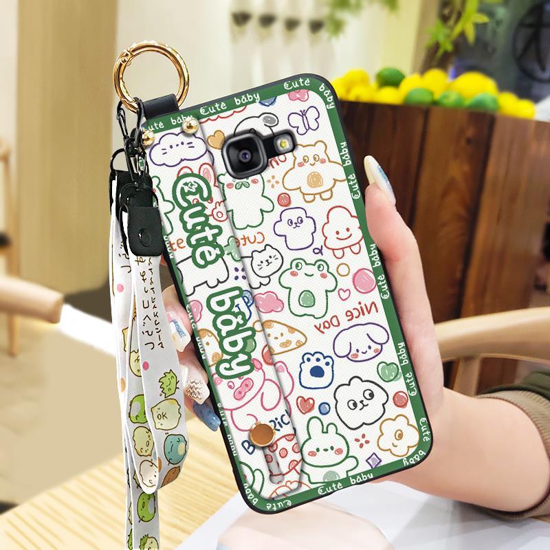 Shockproof Durable Phone Case For Samsung Galaxy A510/A5 2016/SM-A510F Wrist Strap Anti-dust Anti-knock Soft Case Ring