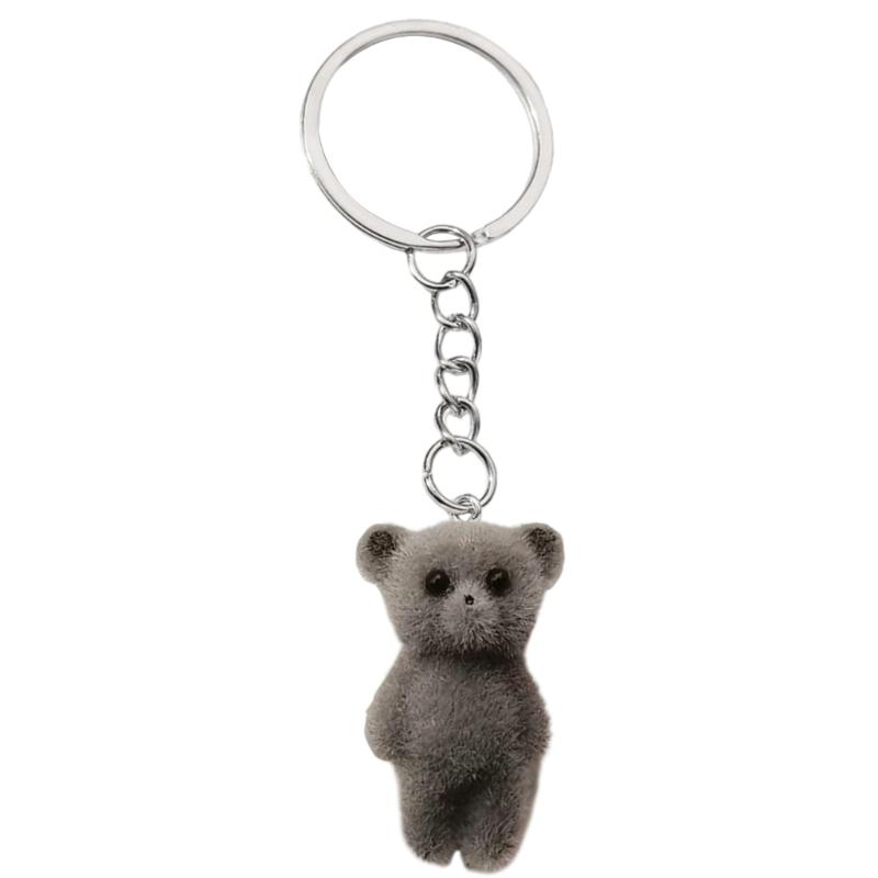

Handmade Kitten Cat Charm Keychains Lovely Ornament Women Car Keyring Backpack Handbag Charm Pendant Keys Holder 1 сірий колір