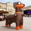 Fantasia Inflável de Dachshund Engraçada Cachorro Salsicha Inflável Fantasia Desenho Animado Animal Cosplay Fantasia Conjunto para Festa Halloween Presente de Natal